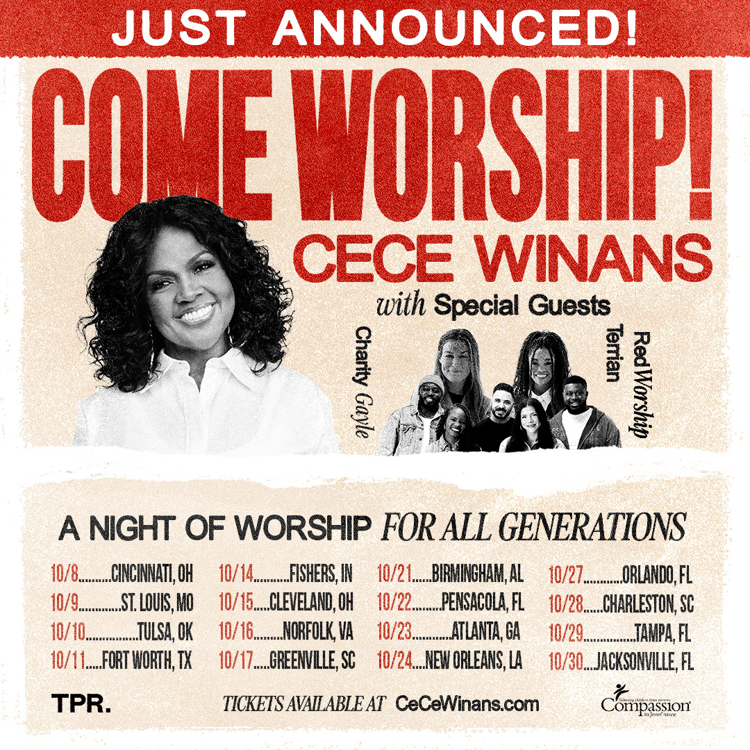 CeCe Winans Come Worship Tour Poster 2026–2027